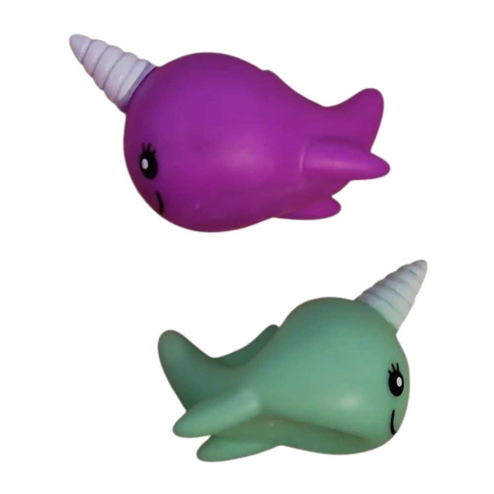 Purple and Green Narwhal Bath Toys, NWOT